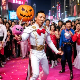 Donnie Yen as cupid in a halloween party in hong kong