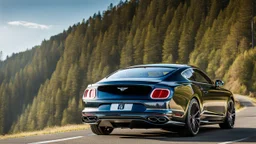 Bentley Mustang fusion on road rear view