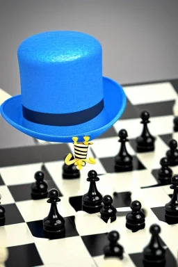 large hairy blue spider wearing a top hat and playing chess, photorealistic, blender render, wide angle lens, 4k, jungle,