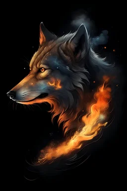 fantasy wolf Breathing fire