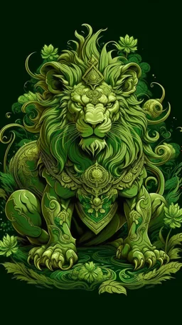 green lion in dragon peplue