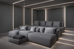 home cinema room with LED lighting in the walls make sure the room is completely symmetrical