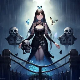 Skull's Queen, raining, Butterflies everywhere,