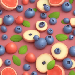 blueberry food backround. illustration 3d style. HD