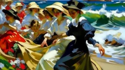 Generates an image based on the theme and pictorial style of Joaquín Sorolla