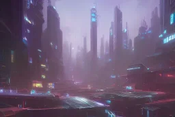 digital art of industrialized futuristic city