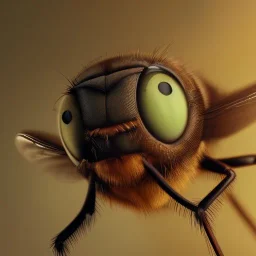 macro photo of fly's eyes with a picture of a flyswatter in each eye