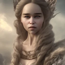 only perfect face detailed and realistic emilia clarke face, wearing dragon armor. fly hair, village, highly realistic, highly detailed, mist around, smoke, particles, fog and fire