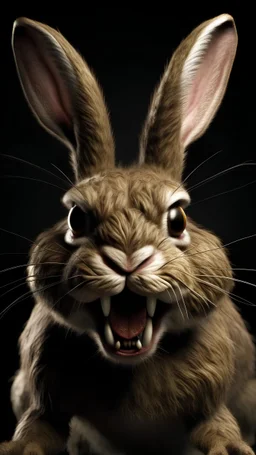 Evil mad angry rabbit real life