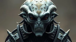 a photorealistic portrait of an alien emperor. non humanoid.