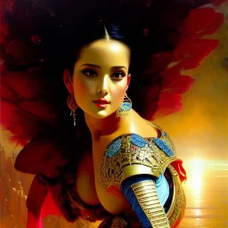 Drawing of beautiful face,'beautiful booty,Busty Orchid Mantis',intense stare, ancient skintight armor, balanciaga fashion clothe painting by gaston bussiere, greg rutkowski, yoji shinkawa, yoshitaka amano, tsutomu nihei, donato giancola, tim hildebrandt Pan Oil on canvas, cinematic composition, extreme detail,fit full head inside picture,16k