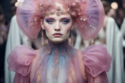 Zandra Rhodes-Emily Riggs Tolkien Westeros Art fashion show pop StarWars Velvet jelly translucent surreal Avant-Garde Gown, Otherworldly, HD faces youngs Beautiful girls, 8K, vintage