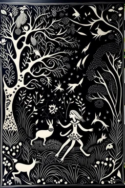 Linocut fairy tale