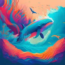 Vibrant ocean illustration