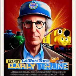 Larry David as Thomas the Tank Engine in a Saturday Night Fever dream movie poster