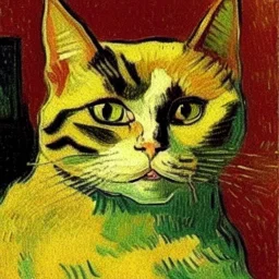 Portrait of a cat by Van Gogh