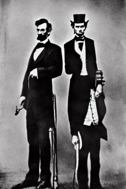 Abraham Lincoln and a vampire facing one another vintage photography, beautiful, Tumblr aesthetic, retro vintage style, HD photography, hyperrealism