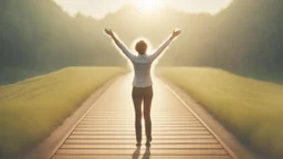 An image depicting a person radiating happiness and success in their professional field, reflecting the journey of discovering an ideal career path and personal and professional growth for a fulfilling and content professional life.