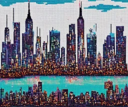 pixel art New York skyline