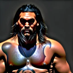 Jason Momoa toddler, full body, dramatic lighting, hyper realistic