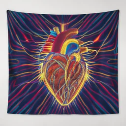 electric heart in tapestry