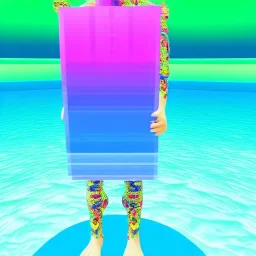 Vaporwave pool person