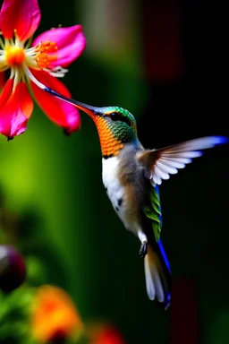 a kolibri WITH A FLOWER