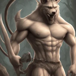  muscular sexy werewolf Dilf with white fur