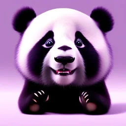 cute baby panda, by pixar