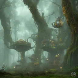 steampunk alien forest