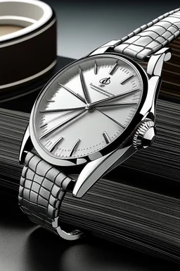 Generate an image of a white gold men's watch that exudes classic elegance. Emphasize timeless design, clean lines, and a subtle balance of sophistication.