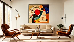 tableau de kandinsky dans un salon moderne