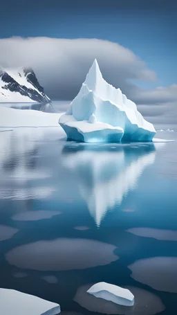 A digital of cryptocurrency “Cardano ADA in Antarctica” In this digital impression art, the gigantic iceberg holding Cardano firmly the scene, its icy form melting into the surrounding ocean. Soft colors and high resolution capture the delicate beauty