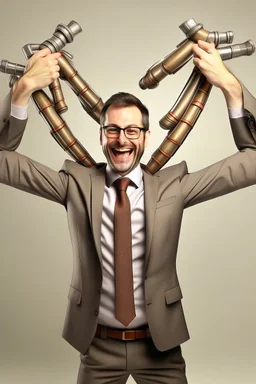 a happy boss with many arms