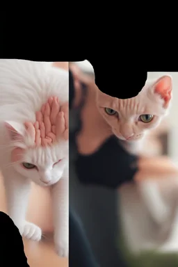 The cat that caused the cat's mother's attention to him in cleanliness by removing the hair of the head as if he was a bald person with hair behind the head and ears and for hair from the right side of the head is long and covered with the rest of the baldness in the other direction This is the indicator that you find on a lot of bald men