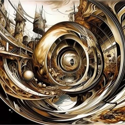 recursive mirror world eschatology, complex composition, by Lee Bontecou, abstract surreal art