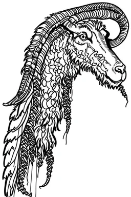 a goat 2d with horn