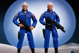 Mike Pence as G.I. Joe toy Doll figure With a pistol space force Blue fabric uniform, orangw, black Moonboot