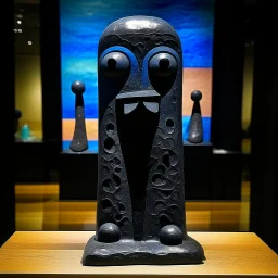 A black water elemental squid designed in Moai statues painted by Paul Klee