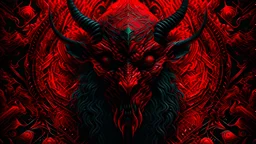 red filter, psychedelic, dark, horror, Digital 3D, analogue cinematic, Baphomet