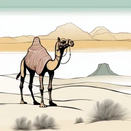 The Case of the Mysterious Incandescent Camel With Stripes :: as written by Sir Arthur Conan Doyle, surreal, dark, mist. desert, spooky colors