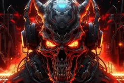 4k full realism full details logo demon cyberpunk firestarter hardrock emission radio