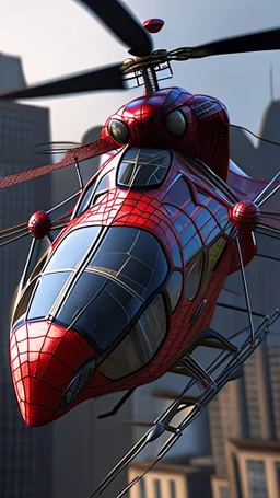 a helicopter with spiderman design, ultra realistic, 4k, ultra detail, full body, perfect