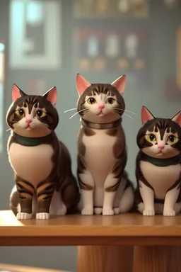 Cute CGI cats in a pub