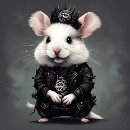 The Maltese Hamster, in gothic punk art style