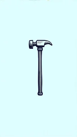 modern claw hammer, detailed line drawing with thick outline, vector