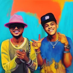 Painting of Bruno mars and Anderson paak