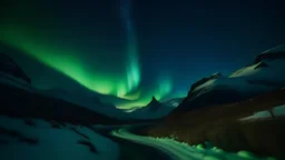 view of the northern lights at night time, seen in Alaska, Canon RF 16mm f:2.8 STM Lens, hyperrealistic photography, style of unsplash and National Geographic