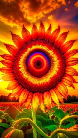 Big sun flower with sun