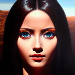 portrait of beautiful Alita painting by Brom , oil on canvas, cinematic composition, extreme detail,fit full head inside picture,8k